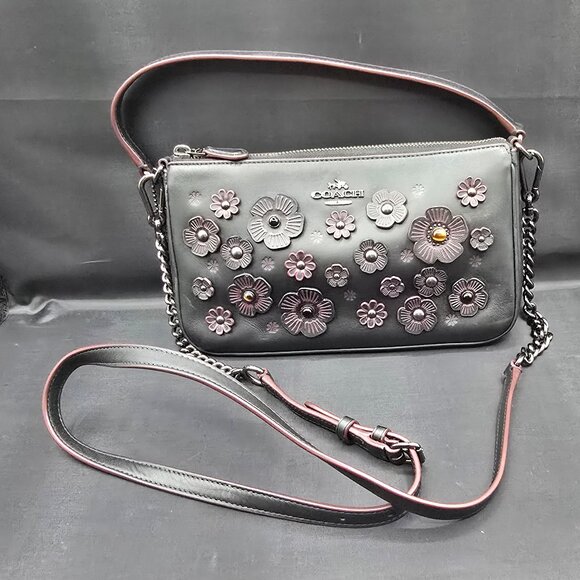 Coach Nolita Crossbody 24 in Willow Floral 55799 Black - Picture 1 of 9